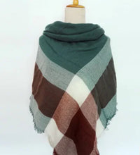 Load image into Gallery viewer, Autumn Women's Faux Cashmere Plaid Scarf & Shawl