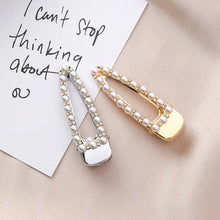 Load image into Gallery viewer, Fashion Pearl Rhinestone Triangle Hair Clip