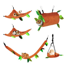 Load image into Gallery viewer, ISMARTEN Hamster Guinea Pig Hammock Small Animal Hanging Hammock Warm Bed House Hamster Guinea Pig Rat Cage Accessories Toys Bed Hanging Tunnel and Swing for Sugar Glider Squirrel Playing ITDinos®