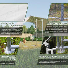 Lade das Bild in den Galerie-Viewer, 9.94 Ft. X 6.46 Ft. X 6.36 Ft. Metal Large Chicken Coop Walk-in Poultry Cage Run Flat Shaped With Waterproof Cover ITDinos®