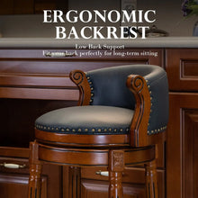 Load image into Gallery viewer, Cowhide Wooden Bar Stool