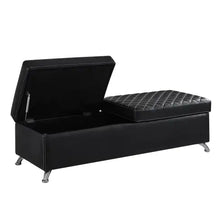 Lade das Bild in den Galerie-Viewer, 56.7 Bed Bench With Storage Black Leather ITDinos®