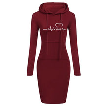Load image into Gallery viewer, Autumn Winter Women's Long-Sleeved Hoodie Dress ITDinos®
