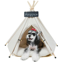 Lade das Bild in den Galerie-Viewer, ANPPEX 22 Inches Dog Teepee Tent IndoorDog Tent Bed with Thick CushionWashable Cat Teepee TentS Size Pet Teepee Tent for Cats and Small DogsWhite ITDinos®