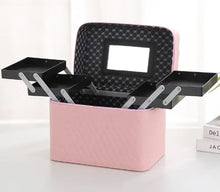 Load image into Gallery viewer, Large Capacity PU Cosmetic Bag with Mirror and Zipper