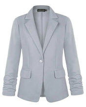 Lade das Bild in den Galerie-Viewer, MINTLIMIT Womens 3/4 Sleeve Jacket Lightweight Button Front Office Blazer (GreySize S) ITDinos®