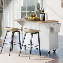 Load image into Gallery viewer, Kitchen Trolley With Rubberwood Folding Leaf Countertops ITDinos®