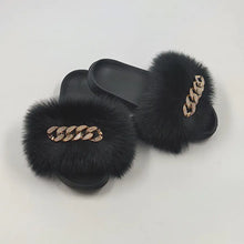 Load image into Gallery viewer, Luxe Faux Fox Fur Slippers