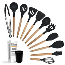 Load image into Gallery viewer, Wooden Handle Silicone Kitchen Utensil Set (11 Pieces) ITDinos®
