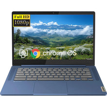Load image into Gallery viewer, Lenovo IdeaPad Slim 3 Chromebook Laptop 14" FHD Touchscreen Laptop MediaTek Kompanio 520 4GB RAM 320GB Storage(64GB eMMC+256GB Micro SD) Wi-Fi 6 Chrome OS Abyss Blue