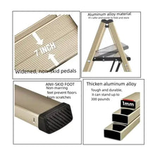 Load image into Gallery viewer, 3 Step Ladder, Aluminum Alloy Ladder, Folding Ladder, With Wide Non-skid Pedals 300 Lb Capacity Home Office Portable Ladder, Light And Strong Compact, Can Be Used In The Study Bedroom Kitchen Office ITDinos®