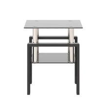 Lade das Bild in den Galerie-Viewer, 1-Piece Modern Tempered Glass Tea Table Coffee Table End Table, Square Table For Living Room, Black ITDinos®