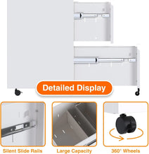 Lade das Bild in den Galerie-Viewer, Aobabo Metal 2 Drawer Office File Cabinet With Lock, Under Desk Office Steel Mobile Cabinet On Wheels, 25.6''H Legal Letter A4 Size,White, Fully Assembled ITDinos®