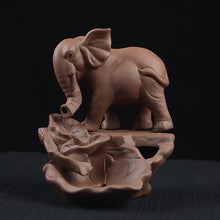 Load image into Gallery viewer, Elephant Backflow Incense Burner in Purple Clay Ceramic ITDinos®
