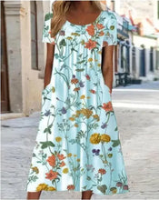 Load image into Gallery viewer, Flowy Bloom Loose-Fit Floral Maxi Dress