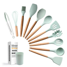 Load image into Gallery viewer, Wooden Handle Silicone Kitchen Utensil Set (11 Pieces) ITDinos®