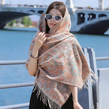 Load image into Gallery viewer, Women's Office Nap Shawl Vintage Scarf with Fringe