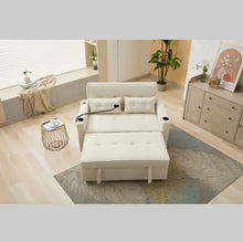 Load image into Gallery viewer, Futon Chair Bed Convertible Chair 3 In 1 Pull Out Sleeper Chair Beds With USB Ports,Wear Resistant And Anti Scratch, Armchair Bed Sleeper For Living Room White ITDinos®