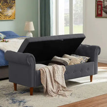 Load image into Gallery viewer, Dark Gray Multifunctional Storage Rectangular Sofa Stool ITDinos®