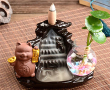 Load image into Gallery viewer, Ceramic Backflow Incense Burner with Sandalwood Holder ITDinos®