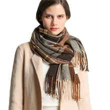 Lade das Bild in den Galerie-Viewer, Karierter Schal für den Winter – warmer, dicker, langer Schal