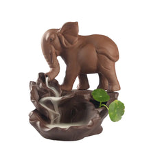 Load image into Gallery viewer, Elephant Backflow Incense Burner in Purple Clay Ceramic ITDinos®