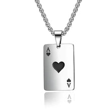 Load image into Gallery viewer, Stainless Steel Poker Card Necklace
