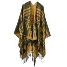 Load image into Gallery viewer, Fringe Shawl Scarf with Cross Flower Design