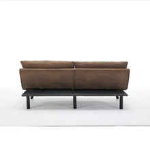 Load image into Gallery viewer, Leatehr Feeling Brown Convertible Folding Modern Sofa Bed ITDinos®