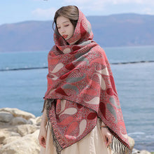 Load image into Gallery viewer, Women's Office Nap Shawl Vintage Scarf with Fringe