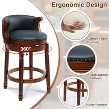 Load image into Gallery viewer, Cowhide Wooden Bar Stool