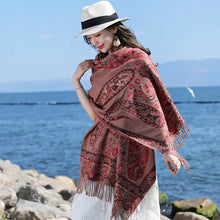Load image into Gallery viewer, Women's Office Nap Shawl Vintage Scarf with Fringe