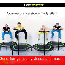 Lade das Bild in den Galerie-Viewer, Fitness-Trampolin für Erwachsene, 40"/48" sechseckig, mit Griffen
