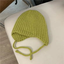Load image into Gallery viewer, Knitted Wool Hat with Ear Protection in Green ITDinos®