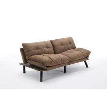 Load image into Gallery viewer, Leatehr Feeling Brown Convertible Folding Modern Sofa Bed ITDinos®