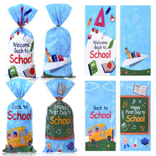 Load image into Gallery viewer, HOWAF 100pcs Back to School Cellophane Bags Happy First Day of School Candy Bags with Twist Ties for Back to School Party Favor Supplies Welcome Back to School Goodie Bags Back to School Clear ITDinos®