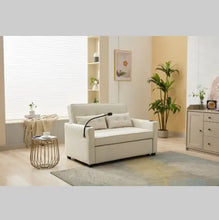 Load image into Gallery viewer, Futon Chair Bed Convertible Chair 3 In 1 Pull Out Sleeper Chair Beds With USB Ports,Wear Resistant And Anti Scratch, Armchair Bed Sleeper For Living Room White ITDinos®