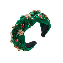 Load image into Gallery viewer, Handmade Christmas Tree Headband with Knot Design