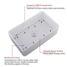 Load image into Gallery viewer, Ceramic Farmhouse Kitchen Sink With Basket Filter