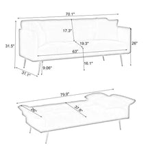 Lade das Bild in den Galerie-Viewer, 70.1 Futon Sofa Bed, Convertible Double Sofa Bed With Folding Armrests For Living Rooms And Small Spaces ITDinos®