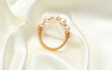 Load image into Gallery viewer, 14k Gold-Plated Natural Freshwater Pearl Woven Ring ITDinos®