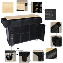 Load image into Gallery viewer, Kitchen Trolley With Rubberwood Folding Leaf Countertops ITDinos®