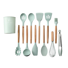 Load image into Gallery viewer, 11-Piece Silicone Kitchen Utensil Set with Wooden Handle ITDinos®
