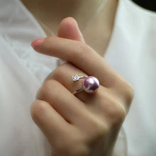 Lade das Bild in den Galerie-Viewer, 18K Gold Plated Freshwater Pearl Ring with Purple Pearl ITDinos®