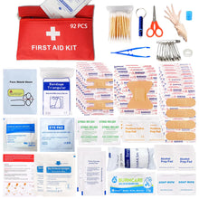 Load image into Gallery viewer, First Aid Kit - 92 Piece Mini Emergency Kits for Car Basic Outdoor Essentials Survival Trauma Kit Bag Small Travel Medicine Kit for Home Sports Boat Vehicle Office Camping Hiking