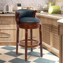 Load image into Gallery viewer, Cowhide Wooden Bar Stool