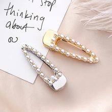 Load image into Gallery viewer, Fashion Pearl Rhinestone Triangle Hair Clip