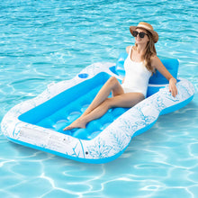 Load image into Gallery viewer, Inflatable Pool Float Lounge for Adults BAIAI Large Pool Floaties Rafts for Adults with Headrest Drink Holder Sun Tanning Floats for Swimming Pool with Holes Lake Float Summer Beach Pool Party ITDinos®