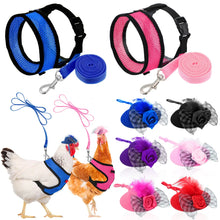 Lade das Bild in den Galerie-Viewer, 8 Pieces Chicken Leash Chicken Harness and Hat for Hens Funny Chicken Accessories Adjustable Duck Harness and Leash Hat with Elastic Chin Strap for Hens Duck Goose Parrot Small Pets ITDinos®