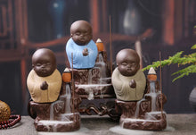 Load image into Gallery viewer, Creative Purple Clay Monk Incense Burner Desktop Decor ITDinos®